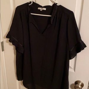 Short sleeve blouse with cute accents 1X